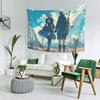 Anime Adventure Tapestry  Celebrating Future Romance with Detail Characters and City Landscapes  Perfect for Home Decoration