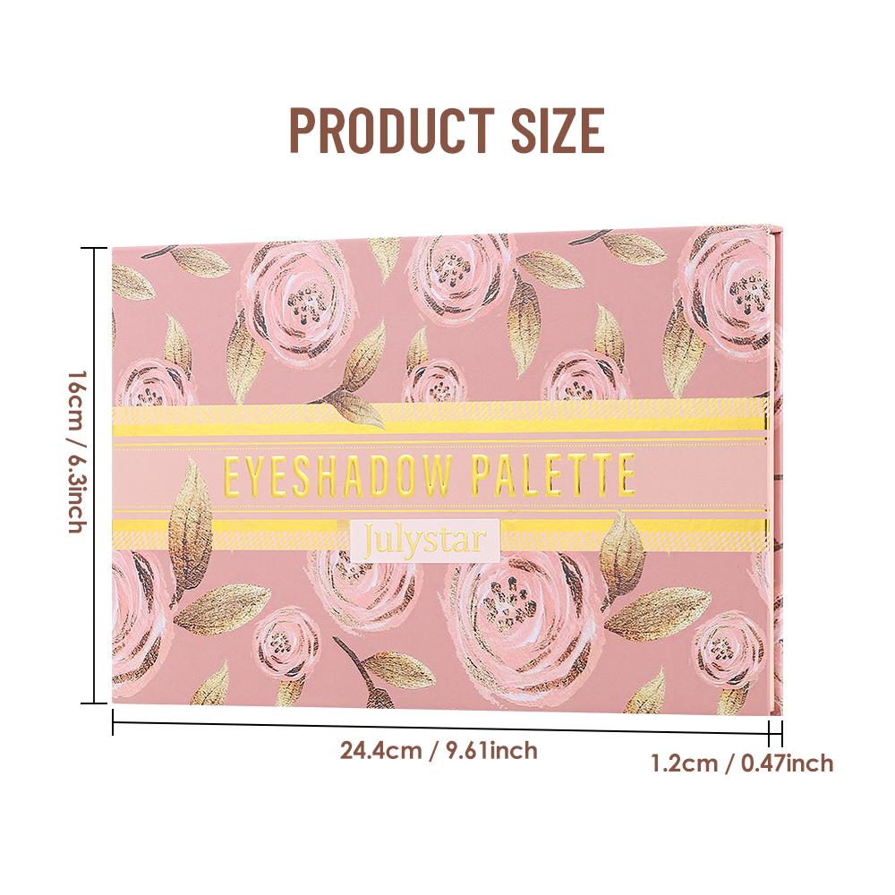 JULYSTAR 40 Colors Eyeshadow Palette, Romantic Pink Rose Matte Shimmer Eye Shadow Pallete, Long Lasting Nude Earth Tone