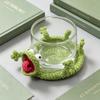 Handmade Crochet Lizard Coaster 3D Amigurumi Animal Cup Mat Fun DIY Knitted Drink Coaster for Home Table Desktop Decor Gift