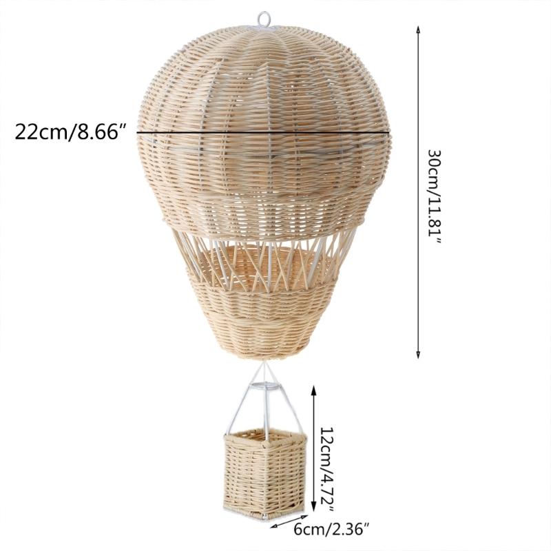 Handgewebter kleiner Heißluftballon aus Rattan im nordischen Stil, für Kinderzimmer, Wandbehang, Dekoration fürs Kinderzimmer, Basteln, Dekorationen, Foto-Requisiten, Geschenke