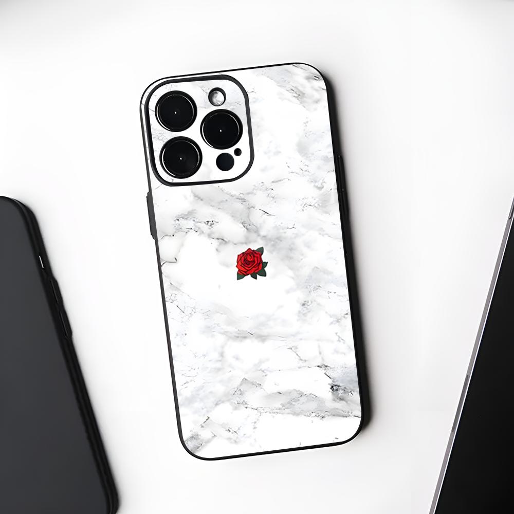 

Granite Marble Phone Case Black Soft For Iphone 16 15 14 13 11 12 Pro Max Xr X Xs 8 7 Plus iPhone X-XS