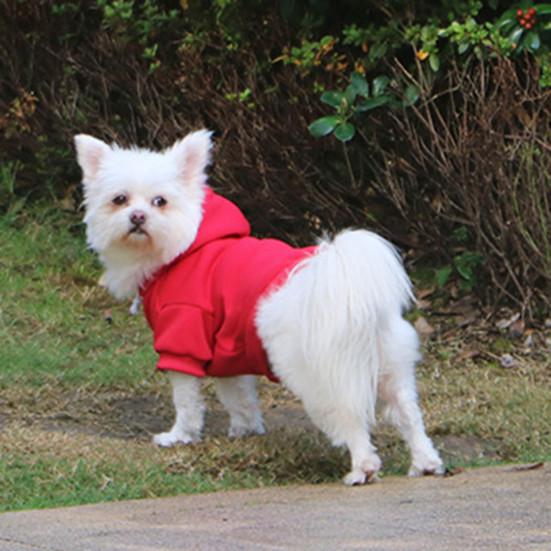 Pet Sweatshirt Solid Color Keep Warmth Soft Texture Fashion Pet Hoodie Costume