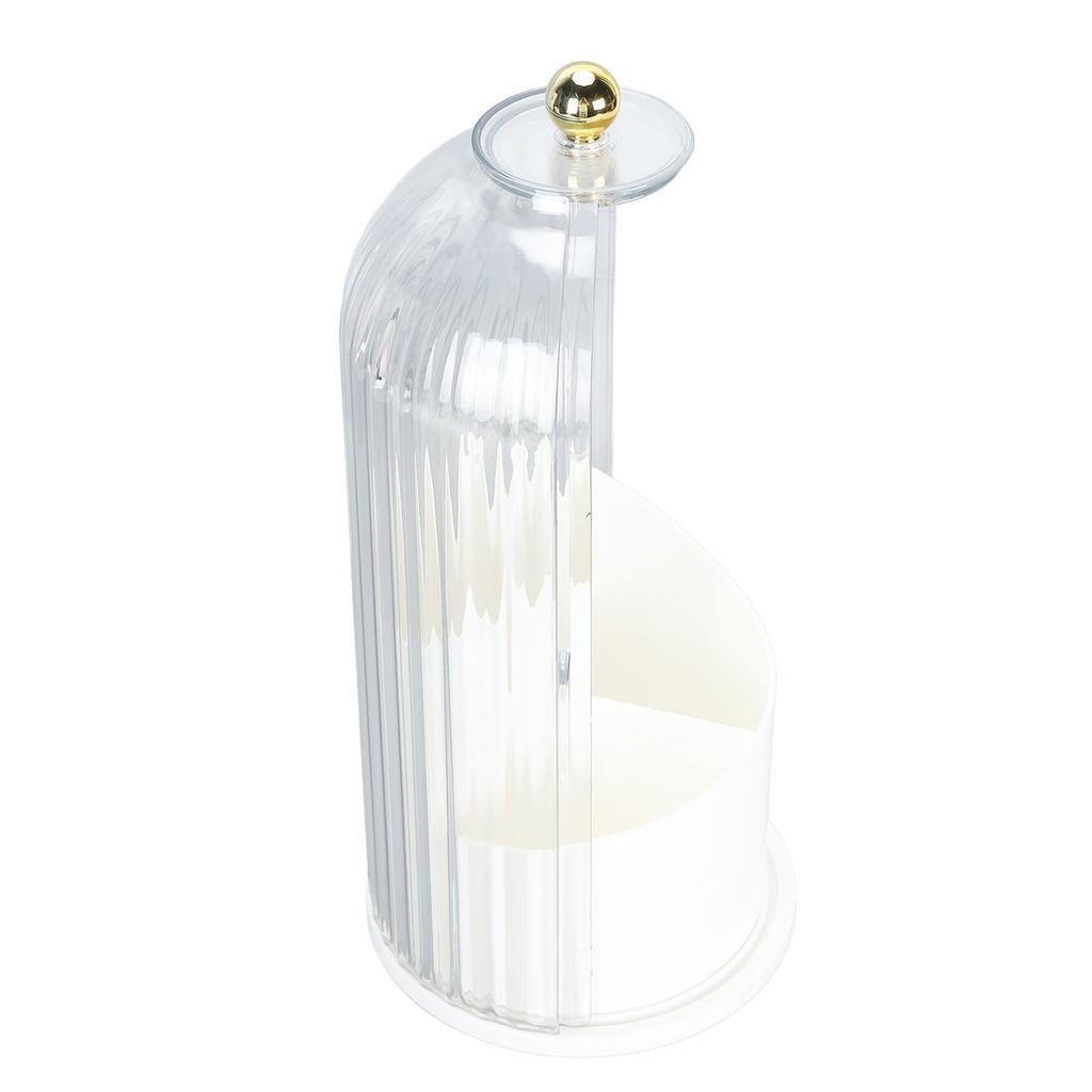 Makeup Brush Holder with Lid Clear Dustproof 360 Degree Rotating Makeup Brush Holder   for Vanity Desktop Bathroom Countertop