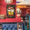 Vintage Metal Beer Clock Sign Rectangular Tin Poster Bar Wall Art 20x30 cm