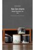 Hand-painted Black Ceramic Tea Caddy with Distant Mountain Design - Small, Simple, Sealed for Freshness