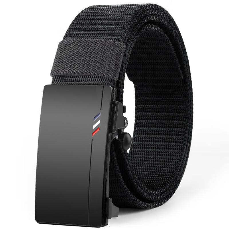 Canvas Belt Men'S Casual Outdoor Nylon Belt Middle-Aged And Young Simple Automatic Buckle Belt Boys