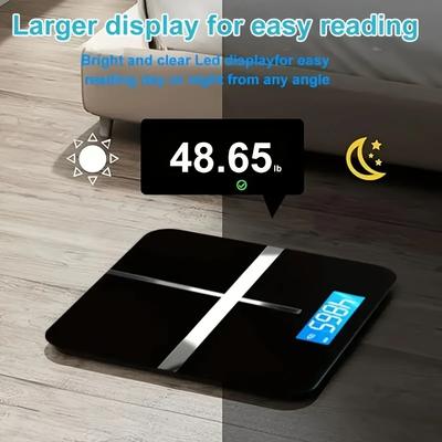 Premium Bathroom Weight Scale - High Precision with Durable Reinforced Glass, Backlit Display, 390lb Capacity, Battery-Free