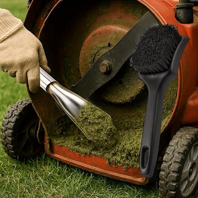 2 Pieces of Multi-functional Garden Lawn Mower Deck, Cleaning Scraper Brush Set