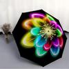 1pc Neon Flower Pattern Automatic Folding Umbrella - Portable Collapsible Design, 8-Rib Iron Frame, Durable Fabric yy251125033