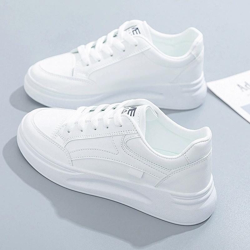 Women's Spring Thick Bottom Casual Board Shoes Front Lacing Wear-resistant Non-slip Sneakers