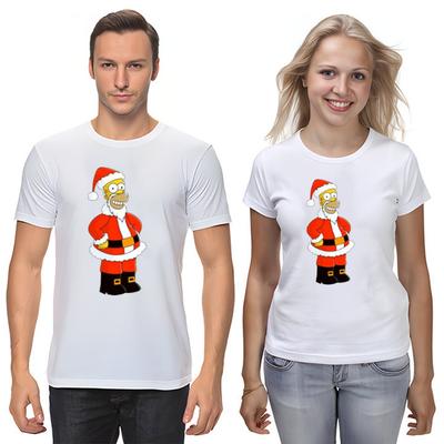 The Simpsons Christmas Short Sleeve White-Black Men's / Women's T Shirt F191