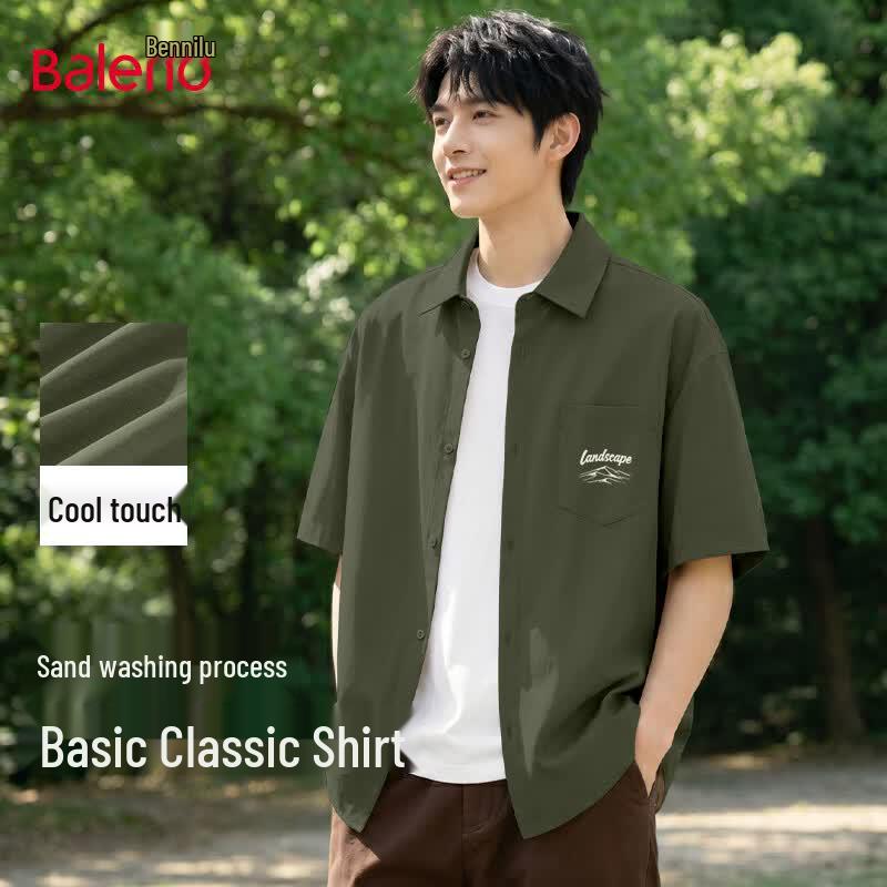 Baleno Men s Printed Short-Sleeve Quick-Dry Casual Shirt L