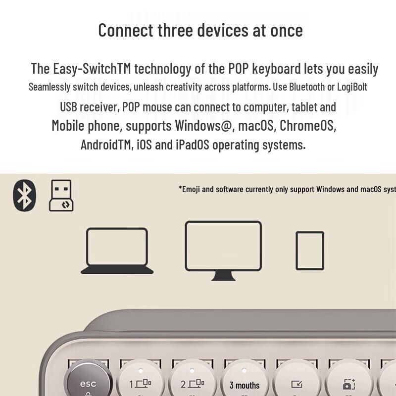 Logitech POP KEYS Wireless Bluetooth Mechanical Keyboard