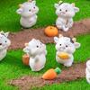 Cartoon Cow Figure Mini Miniatures Animal Garden Terrarium Resin Decorations Stakes Craft Landscaping Sculpture
