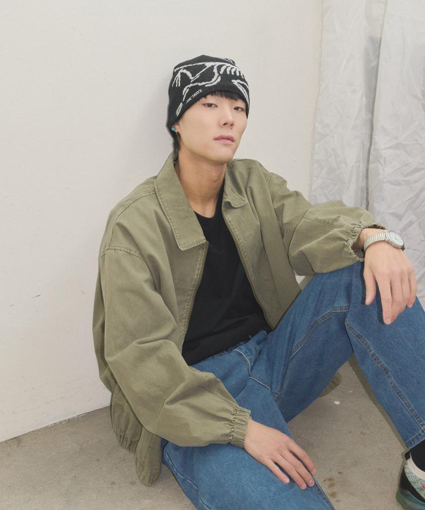 Black Moment Signature Washed Cotton Oversized Blouson 2Way [Khaki]
