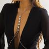 Sexy metal imitation pearl chain body chain hipster dancing street shot versatile bikini clothing waist chain women