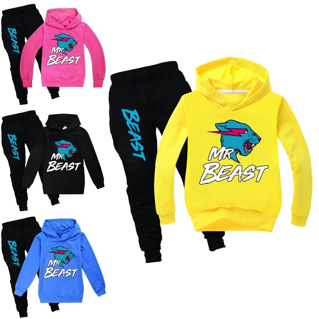Conjunto de Sudadera con Capucha y Pantalones Jogger de Algodón de Dibujos Animados para Niños, para Jugar Activamente y Uso Casual