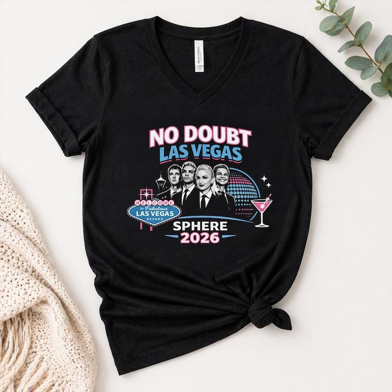 No Doubt Las Vegas 2026 V-Neck Unisex T-Shirt Girls Trip Concert Tee Ska Punk Band Fan Reunion Tour Vegas Sphere Girls Trip Black V-NECK Shirt M