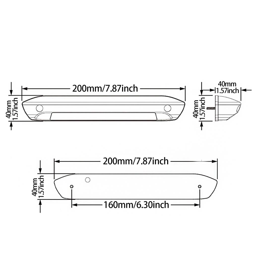 White Black 6500K Awning Porch LED Light 12V  Waterproof Outdoor Camping Exterior Bar Lamp Boat RV Caravan Motorhome Universal
