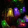 20LED Christmas Jingling Bell Solar String Lights Outdoor Waterproof String Lights Carved Festival Decorative Lamps