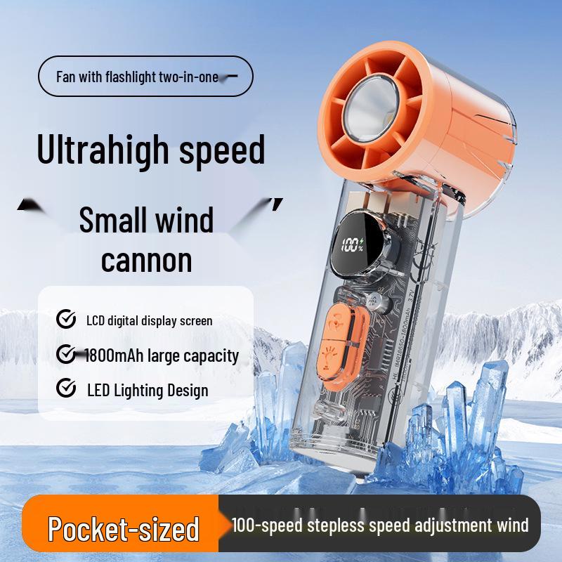 Portable Mini Silent Fan with Smart Display & USB Charging