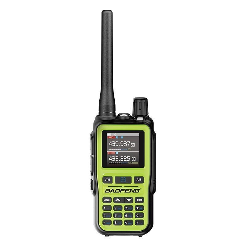 Baofeng UV-5R Mini Compact Walkie-Talkie with One-Key Frequency Pairing, Bluetooth, Type-C Charging, and Power Bank Function.