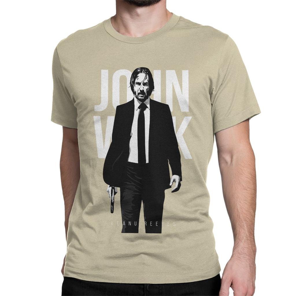 Vintage John Wick Movie T-Shirts Men Women Crew Neck Pure Cotton T Shirt Short Sleeve Tee Shirt 4XL 5XL Tops