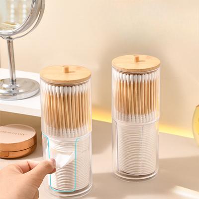 Two-in-one Double-layer Round Cotton Swab Box Makeup Remover Cotton Storage Box Makeup Cotton Storage Box