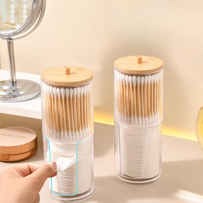 

Two-in-one Double-layer Round Cotton Swab Box Makeup Remover Cotton Storage Box Makeup Cotton Storage Box Makeup remover box