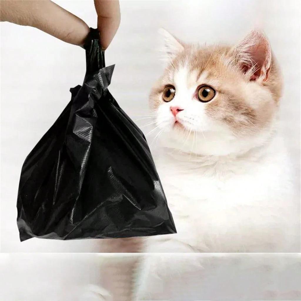 100/300PCS Cat Poop Bag Garbage Bag Shovel Official Small Pet Cat Dog Toilet Bag Black Disposable To