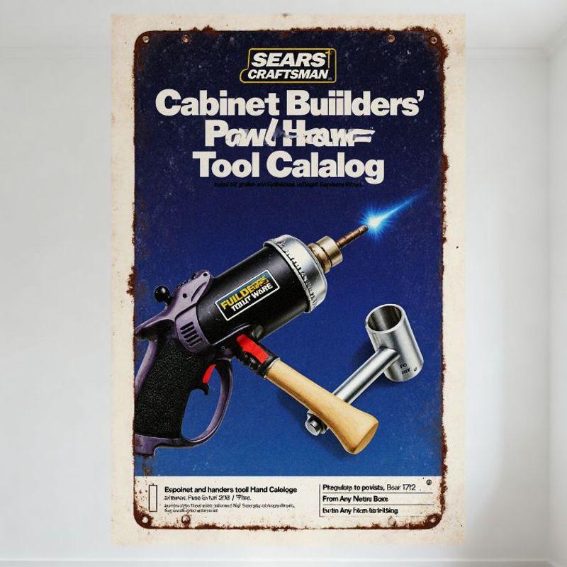 

Sears Craftsman Vintage Cabinet Builders Power Hand Tool Catalog Metal Tin Sign Retro Industrial Wall Decor for Garage Shop Home 20x30cm（7.8x11.8inch）