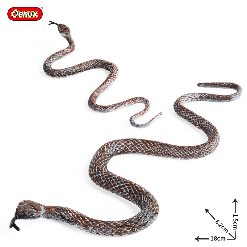 Oenux Simulation Forest Savage Snakes Animals Model Wild Cobra Rattlesnake Python Action Figures Party Favor Decor Kids Toy Gift