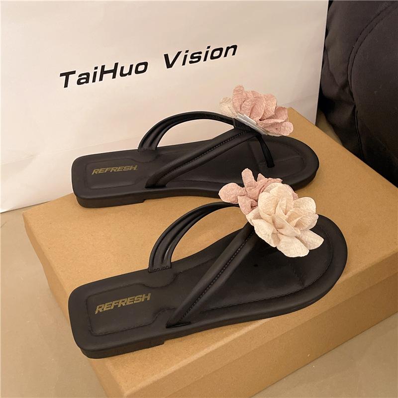 Design Sense Flip-flops Female Summer New Models Go Out Fashionable Sweet Fairy Vacation Wind Thick Bottom Non-slip Toe Drag