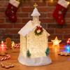 Christmas House Night Light Plastic Church Cottage Decor with LED Glow Decorative Holiday Lighting for Indoor Outdoor Holiday Display