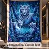 Lion Tiger Leopard (167) Theme Custom Tapestry Personalized Custom Name Text Wall Hanging Tapestry Home Decor Background Cloth