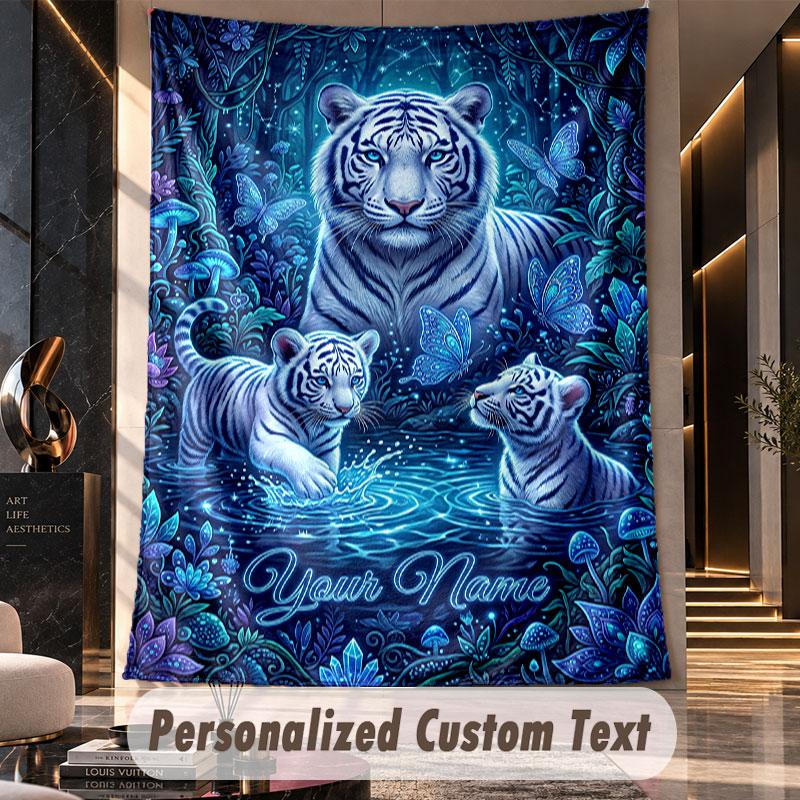 Lion Tiger Leopard (167) Theme Custom Tapestry Personalized Custom Name Text Wall Hanging Tapestry Home Decor Background Cloth
