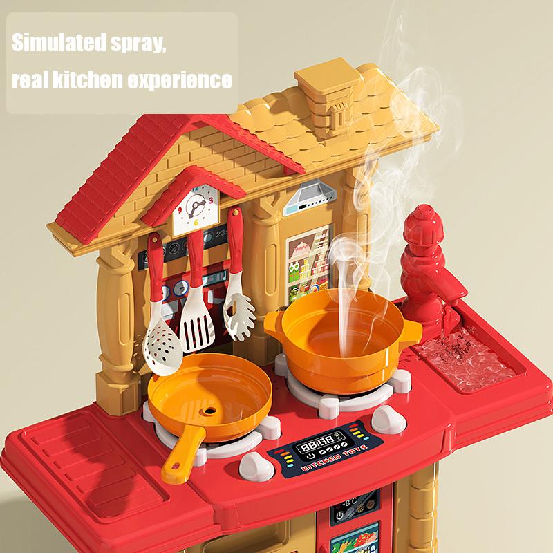 Pretend Playsets 45CM Educational Kitchen Toy Playset For Toddlers Children Villa kitchen Stove Gift For Kids