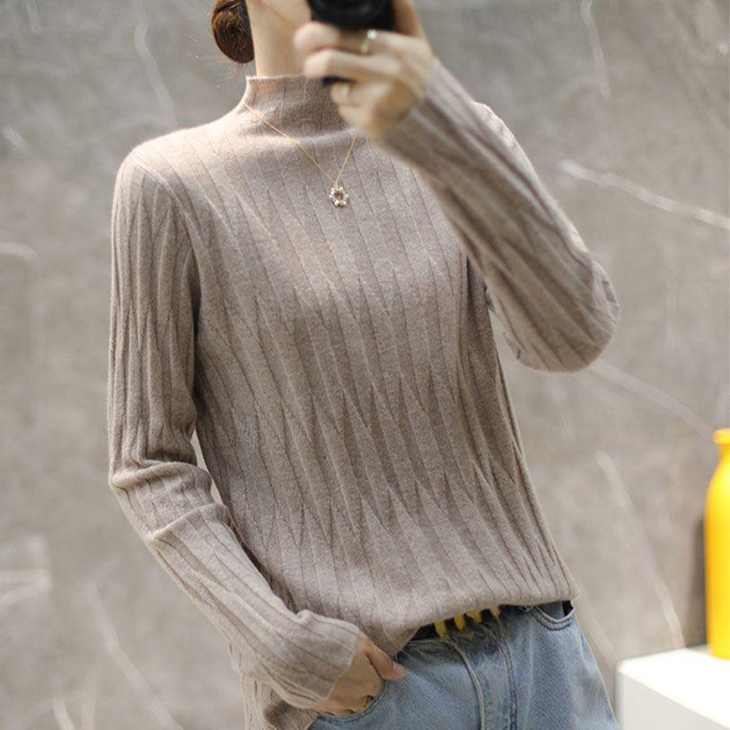 Half High Neck Soft Women's Sweater Autumn and Winter New Base Shirt Stylish and Versatile Knitted Top