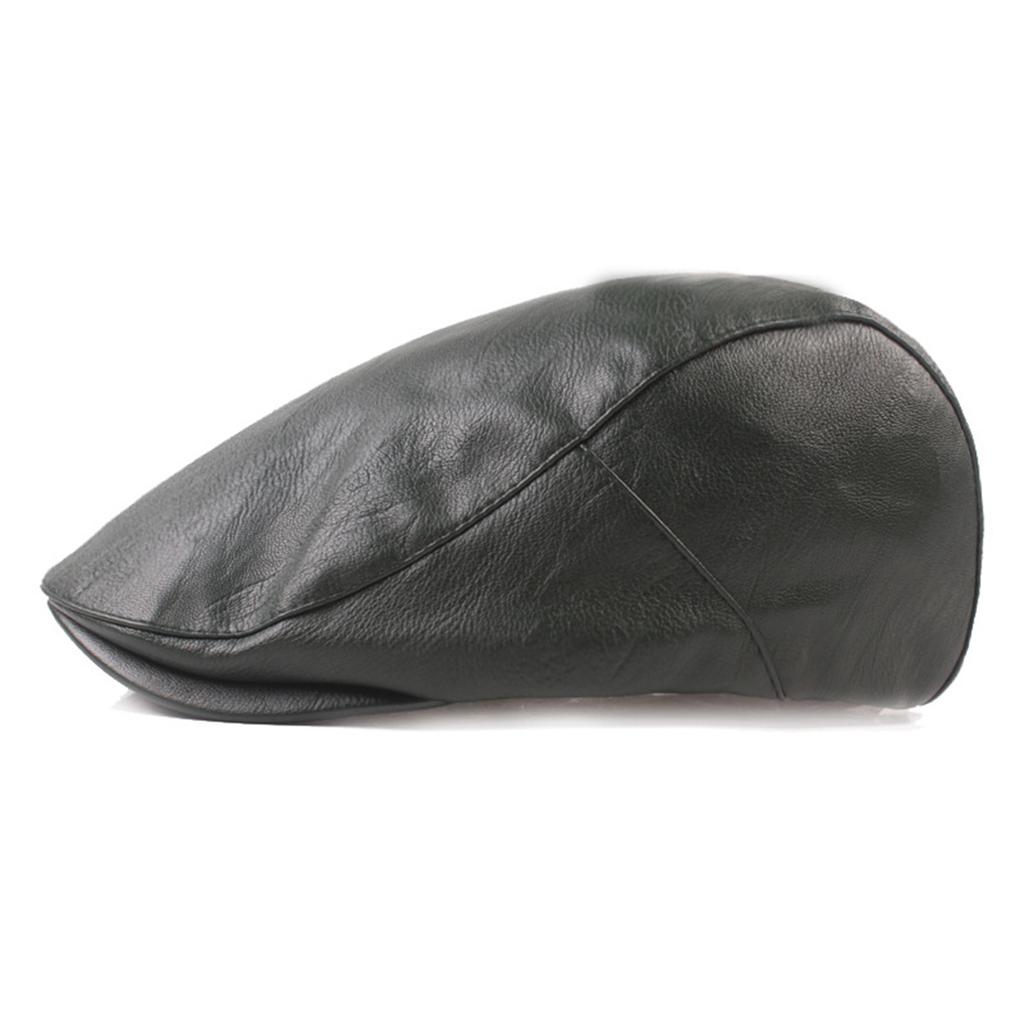 Women Men Beret Hat Flat Ivy Gatsby PU Leather Driving Hat For Beach Seaside Outdoor Summer Sports Driving