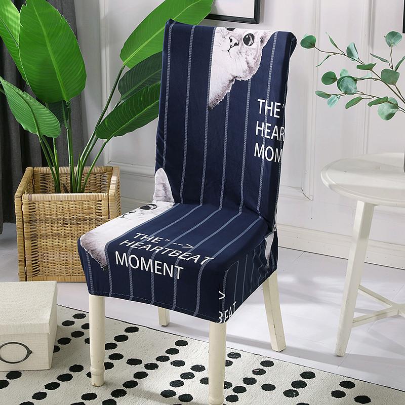 Spandex Dining Chair Cover With Back Elastic Universal Kitchen Living Room Stretch Slipcover Chair Covers Protector Seat Case
