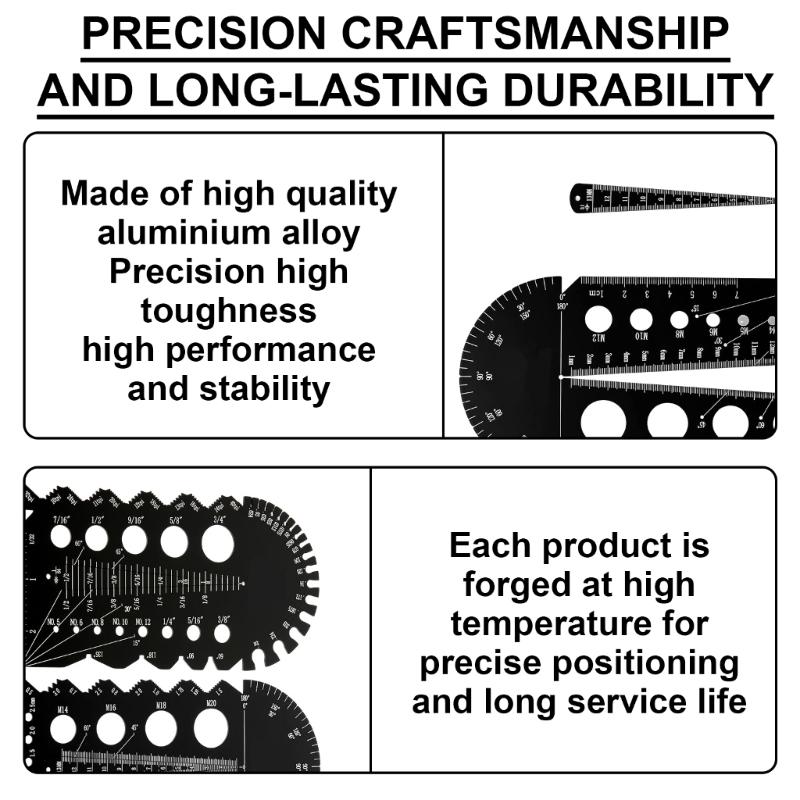 Metric and Imperials Metal Thread Pitches MultiGauges AluminumAlloy Thread & Pitches Identification Gauges Tool
