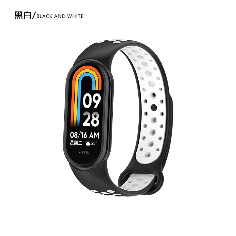 Two-tone Silicone Strap for Xiaomi Mi Band 10/9/8 Smart Watch Replaceable Correa for Mi Band 8/9/10 Sports Bracelet Accessories