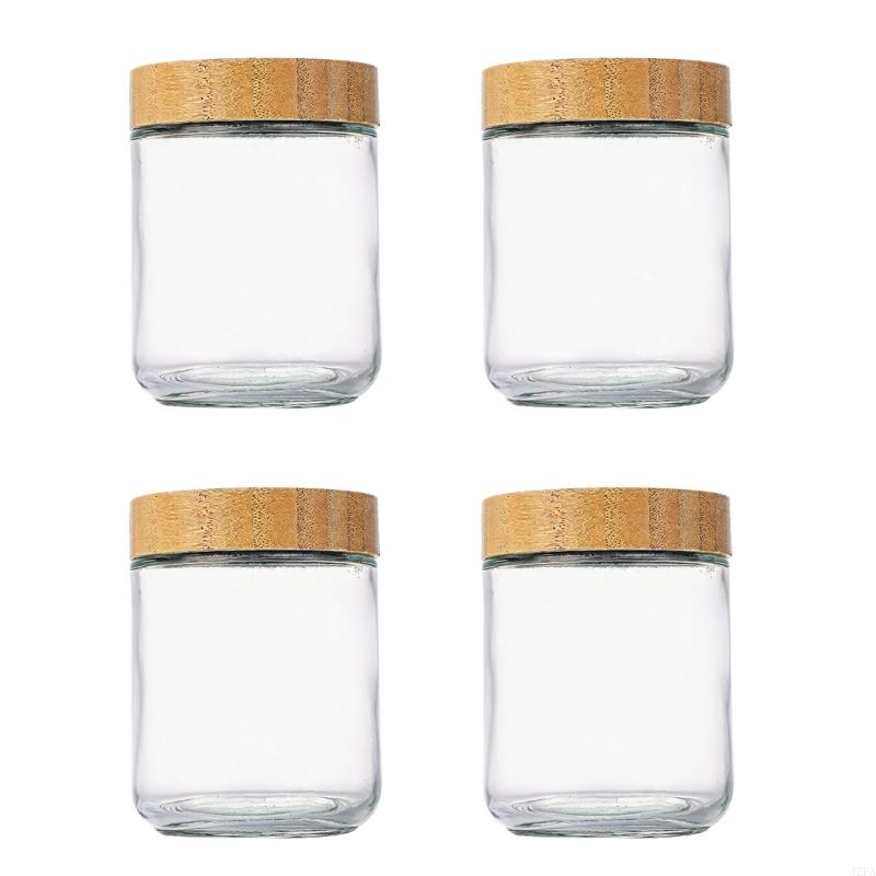 Stackable Glass Canister Set For Dry Foods Spices Grains And Pantry Organization 300ml 480ml