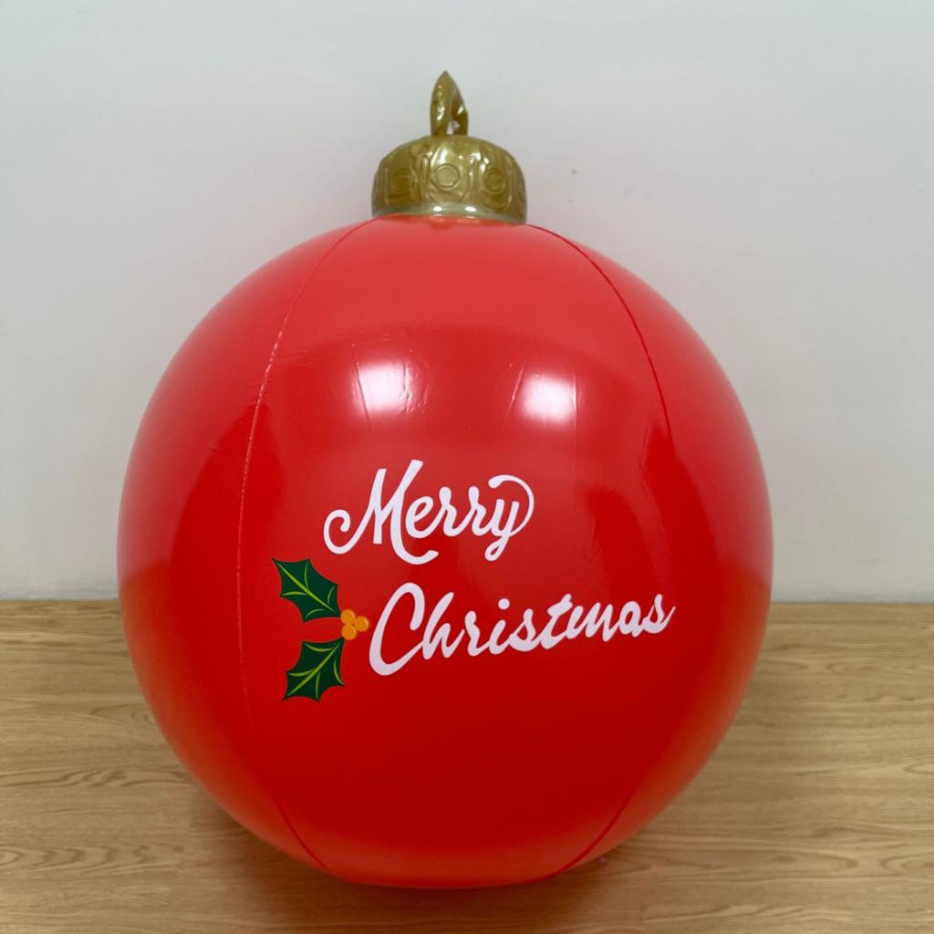 60CM Weihnachten Aufblasbare Dekorierte Kugeln Weihnachten Außen Weihnachtsbaum Dekorationen Aufblasbare Christbaumkugeln Spielzeug mit Licht