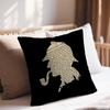 1pc Pillowcase, Classic Sherlock Holmes Design Cushion Cover, Soft Smooth Touch Polyester Short Plush Fabric, Single-Sided Printed Pattern, 45Cm X 45C