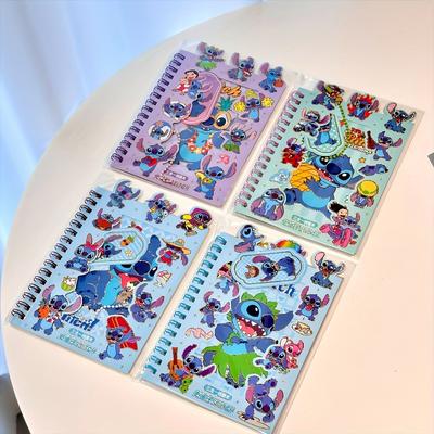 1 PC Disney Stitch Spiral Notebook 3-in-1 Sticker Book Student Stationery Gift