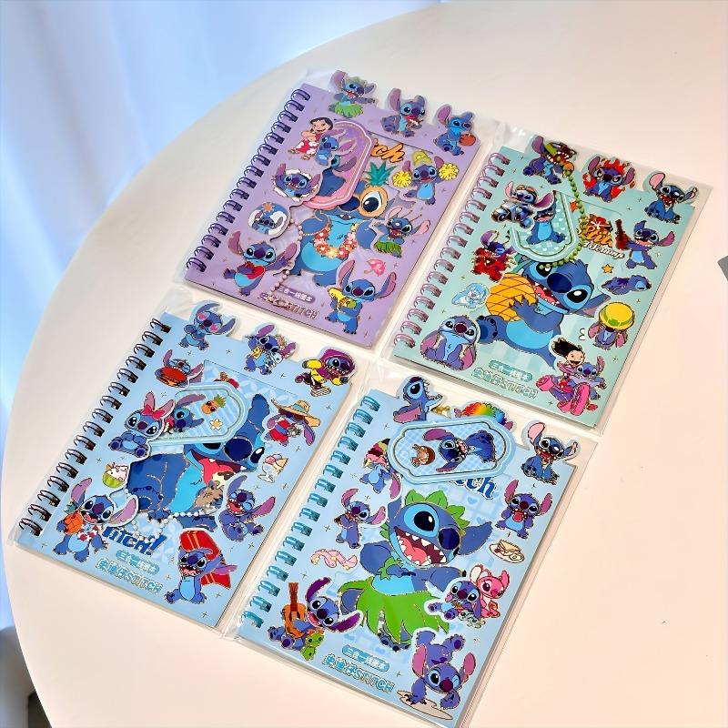 1 ks Disney Stitch Spiralový zápisník 3 v 1 Kniha samolepek Studentské psací potřeby Dárek