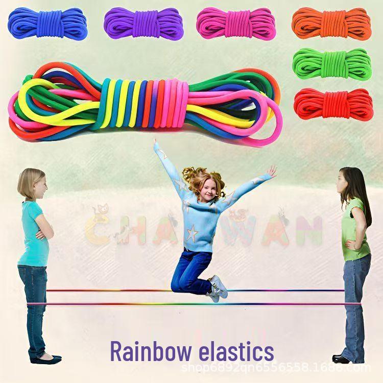 Высокоэластичная детская цветная скакалка со специальными резинками 5 meters