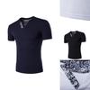 Premium Quality Men's T-shirt Slim Fit Floral V-neck Casual Tee For Everyday Wear