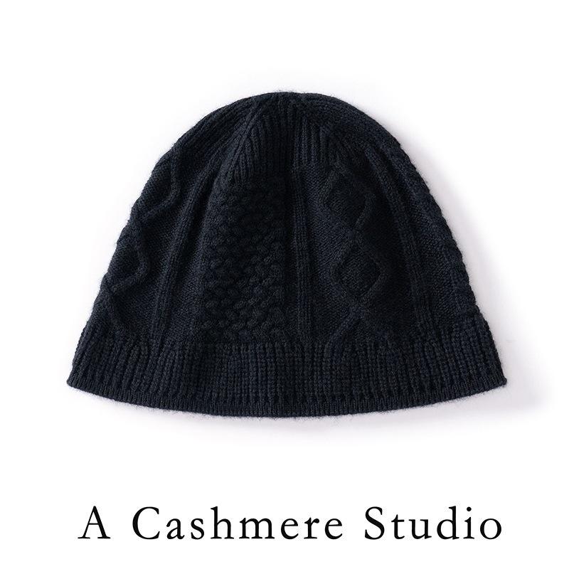 Cashmere Hat Women Thickened Warm Autumn and Winter New Versatile Casual Twisted Knitted Bucket Hat